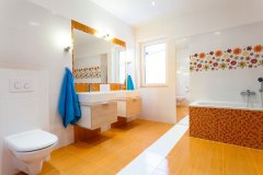 Orange bathroom designs