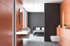 Orange bathroom designs