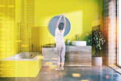 Yellow bathroom designs