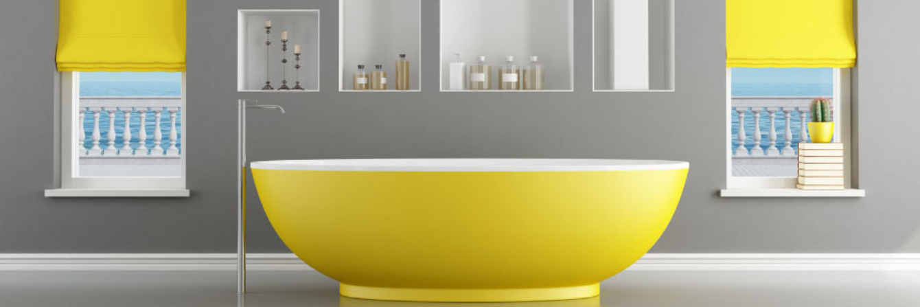colourful bathrooms yellow bathroom installers Derbyshire